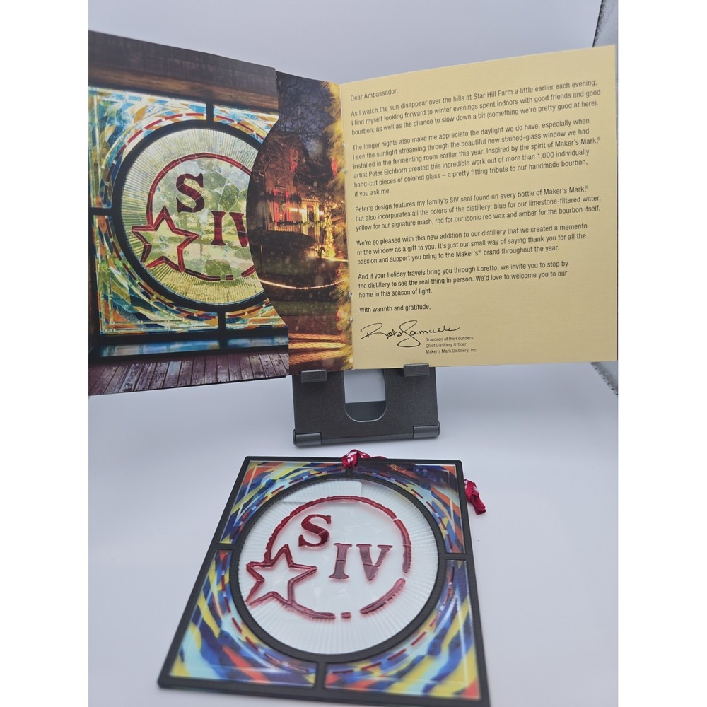 Maker's Mark Bourbon S IV 2019 Ambassador's Ltd Ed Christmas Ornament Never Used